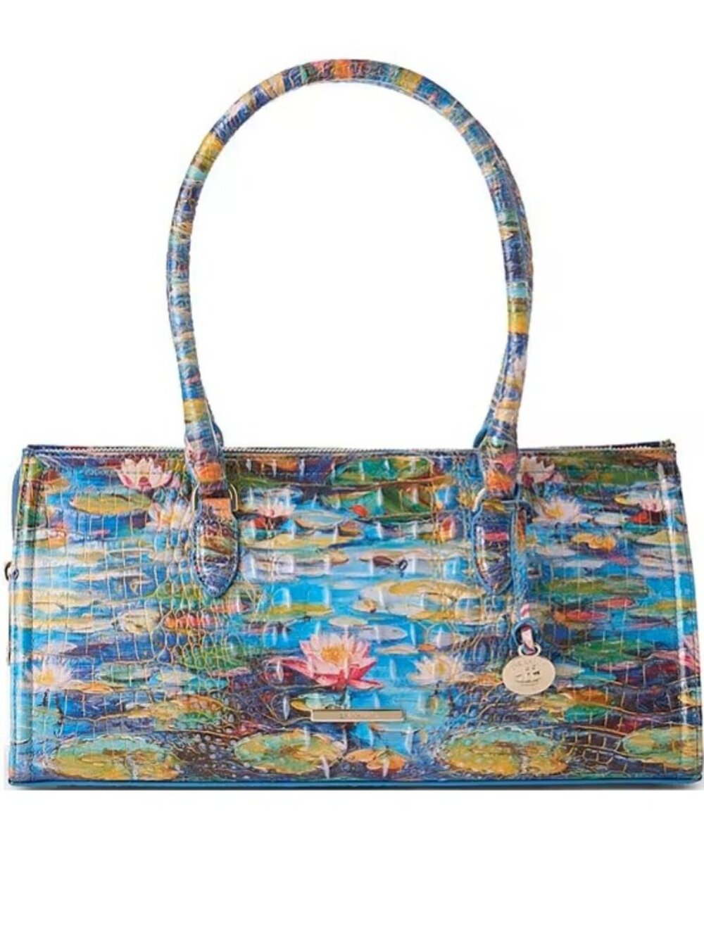 NWT💙Brahmin SOPHIA WATERLILY EW Melbourne Leather Satchel ⭐NWT, COA & DUST BAG